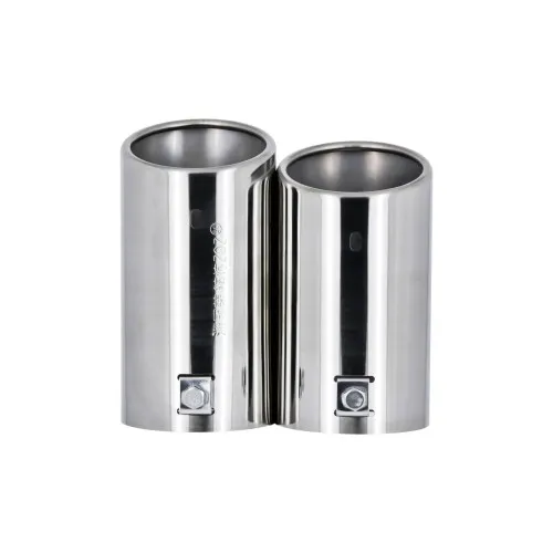 Ornament toba esapament dublu inox 76mm compatibil Audi Volkswagen Skoda Seat