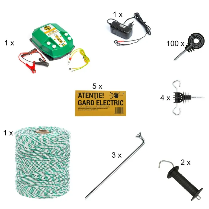Pachet gard electric 500 m pentru bovine, 230V/12V, 3.2 Joule