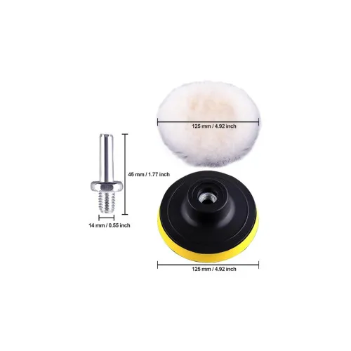 Pad abraziv din blană pentru polishare,cu suport si adaptor diametru 125 mm — imaginea 3