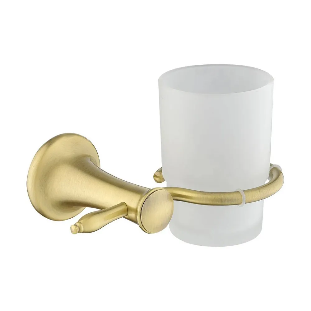 Pahar baie pentru igiena personala, cu suport, Ferro Antica AAI03BR, prindere pe perete, 15.5 x 10.7 x 9.8 cm