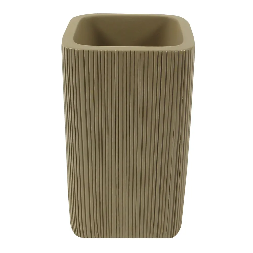 Pahar baie pentru igiena personala, Tree Bark BPO-0916C, polirasina, maro, 6.8 x 6.8 x 11.5 cm