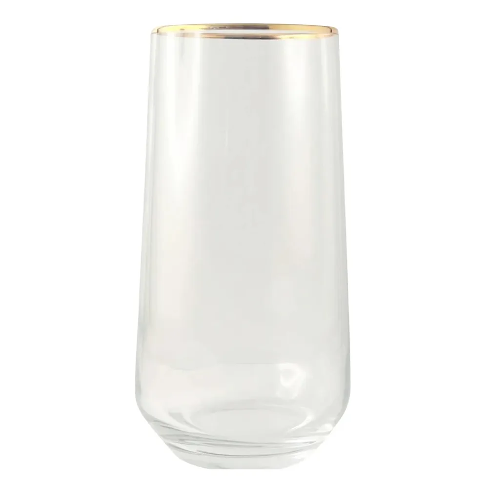 Pahar cocktail 420015, sticla, transparent + auriu, 470 ml, set 6 bucati