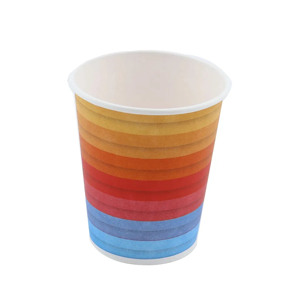 Pahare din carton Curcubeu, 250 ml, set 25 bucati