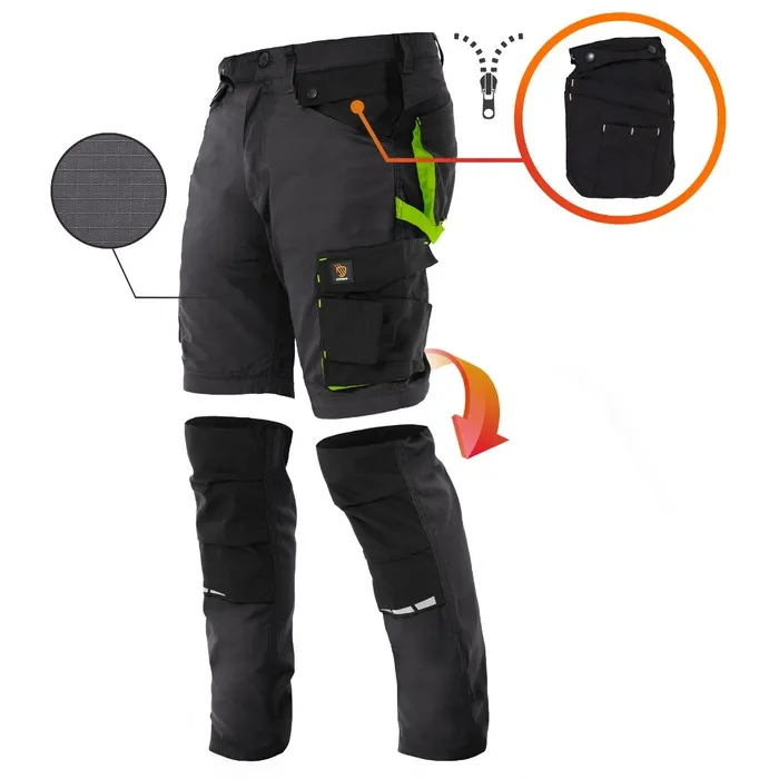 Pantaloni multifunctionali Procera Zeus, bumbac + poliester, gri, marimea 48