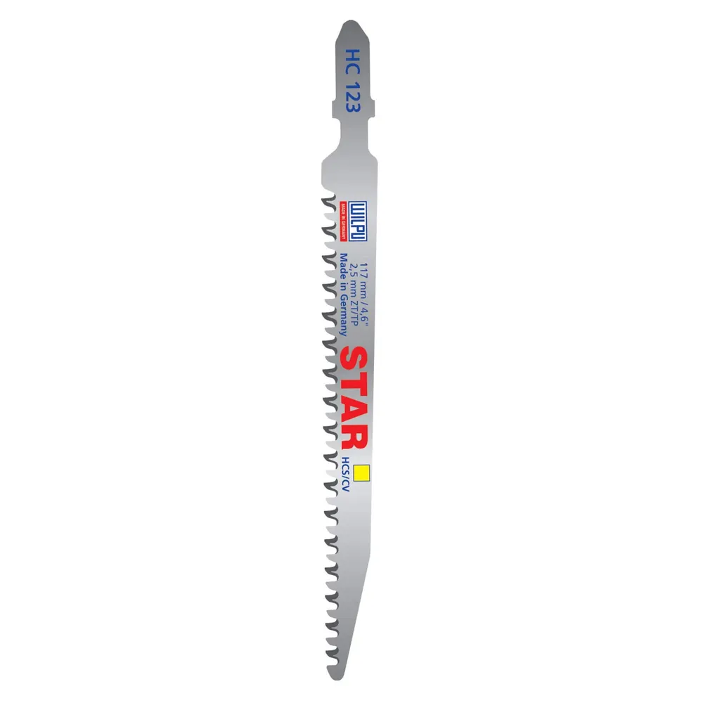 Panza pentru fierastrau vertical / pendular, pentru lemn / plastic, Wilpu HC 123, set 2 bucati