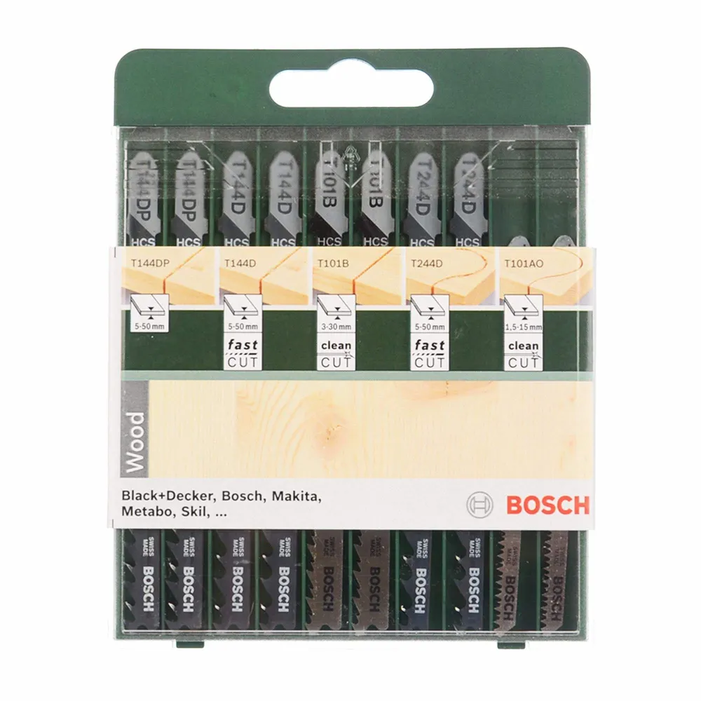 Panze fierastrau vertical, Bosch, pentru lemn, taiere max 50 mm (set 10 buc)
