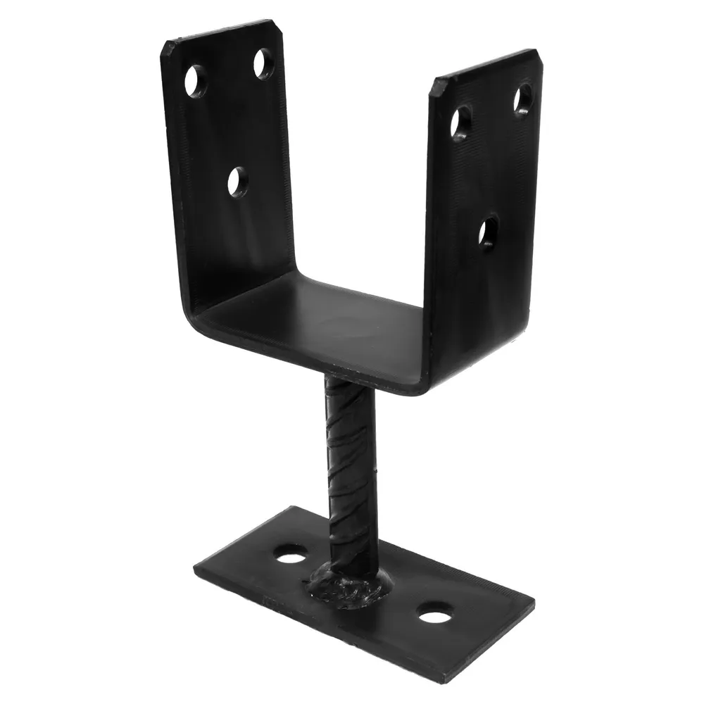 Papuc reazem, din tabla de otel zincat, negru, cu talpa fixa, 103517, 101 x 60 x 102 mm
