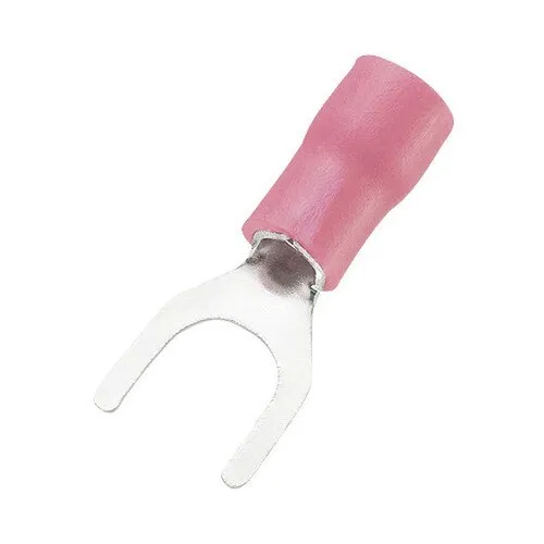 Papuci izolati Starke 0, 5-1, 5 mm² cu furca M4, 50 bucati, culoare rosie