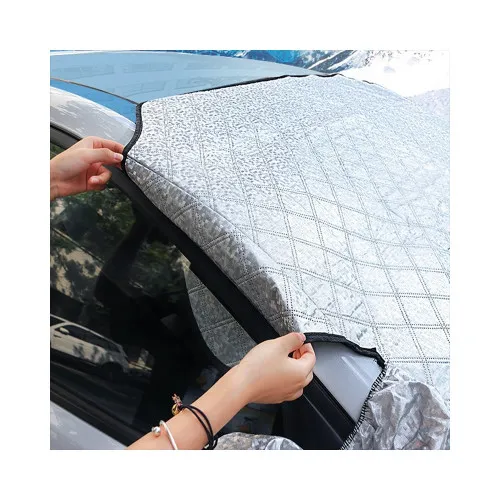 Parasolar exterior auto iarna vara cu protectie oglinzi laterale reflectorizante 145 x 113 cm — imaginea 3