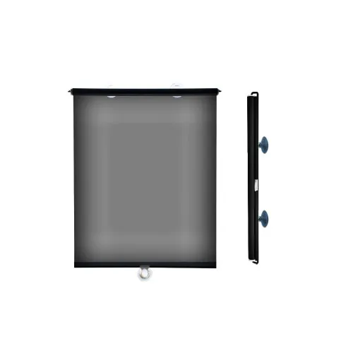 Parasolar retractabil folie geam neagra cu ventuze, Super Dark Black 46x130cm — imaginea 2