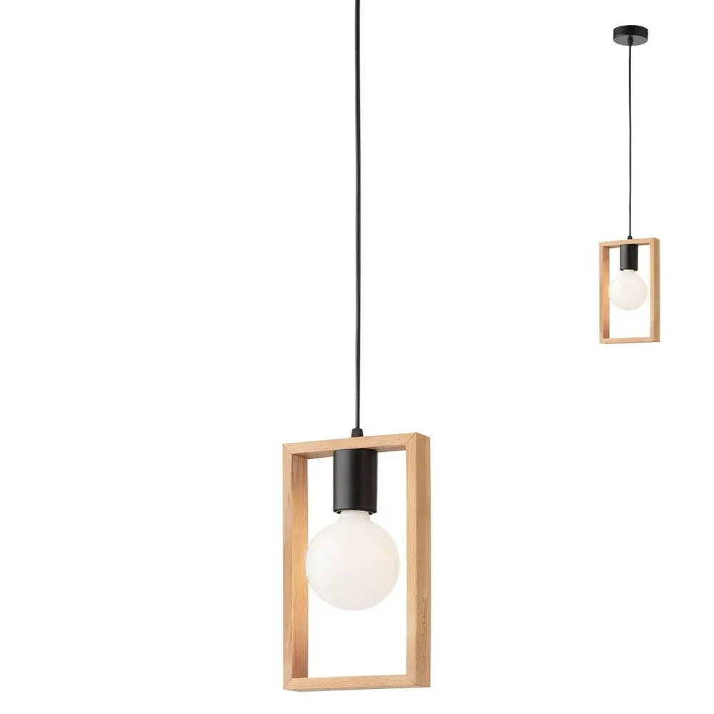 Pendul Timber 01-1664, negru mat, lemn de fag, 150x1200mm, E27