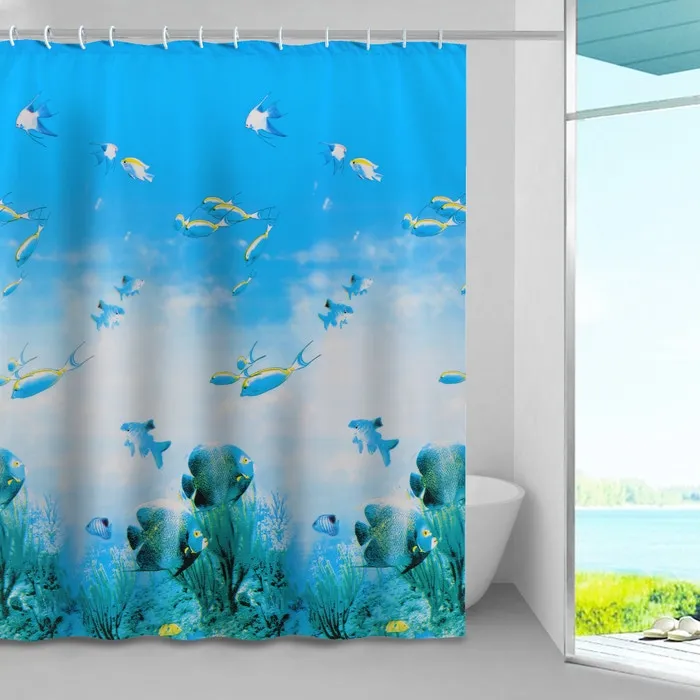 Perdea dus Reef, model marin, 120 x 200 cm