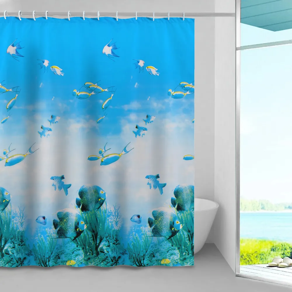 Perdea dus Reef, model marin, 180 x 200 cm