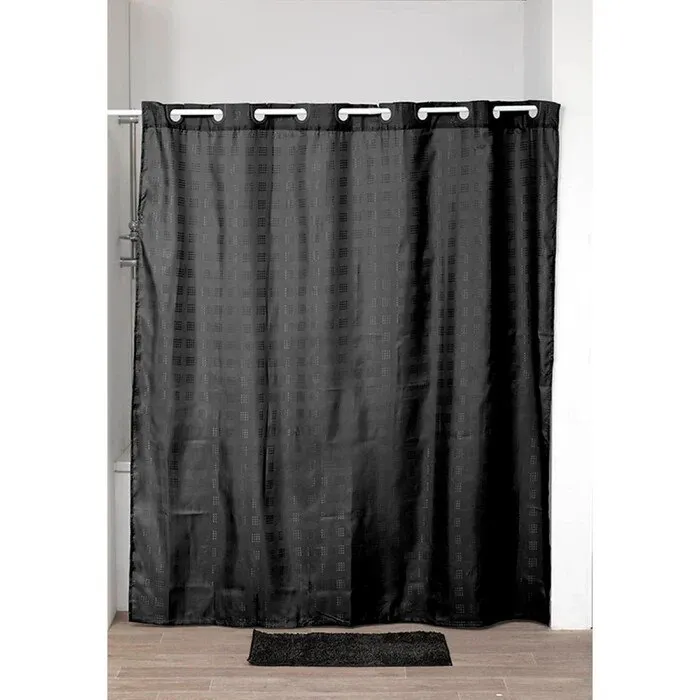 Perdea dus Tendance CR1207103, model patratele, negru, 180 x 200 cm