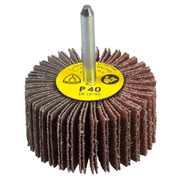 Perie abraziva, cu tija, pentru inox / metale / lemn / plastic, Klingspor KM 613, 60 x 15 x 6 mm, granulatie 120