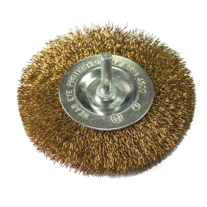 Perie circulara, cu tija, pentru lustruire si decapare, pentru lemn / fier, Lumytools LT06985, diametru 75 mm