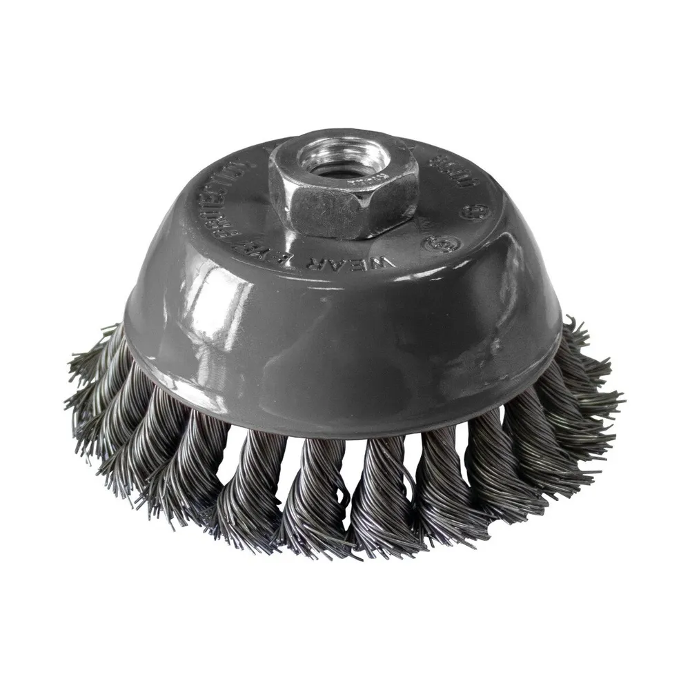 Perie cupa, cu alezaj, pentru lustruire si decapare, pentru lemn / fier, Lumytools LT06975, diametru 75 mm