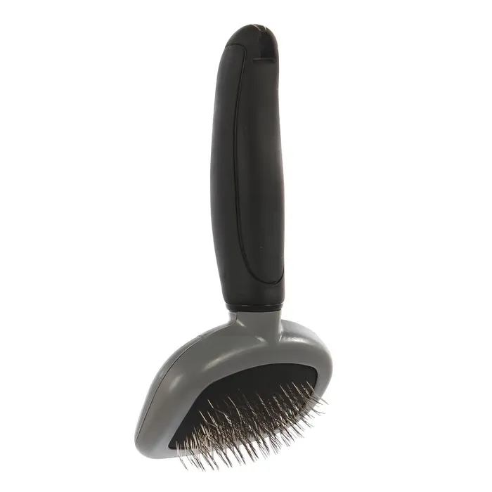 Perie pentru pisici, Vetocanis, mica, simpla, plastic, negru + gri