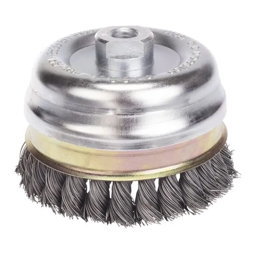 Perie sarma cupa Lessmann Ø100mm, sarma dura de otel