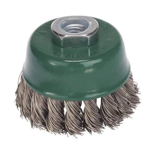 Perie sarma cupa Lessmann Ø65mm, sarma dura inoxidabila