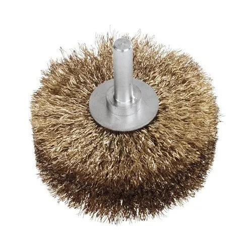 Perie sarma rotunda Lessmann Ø80mm, sarma fina placata cu alama