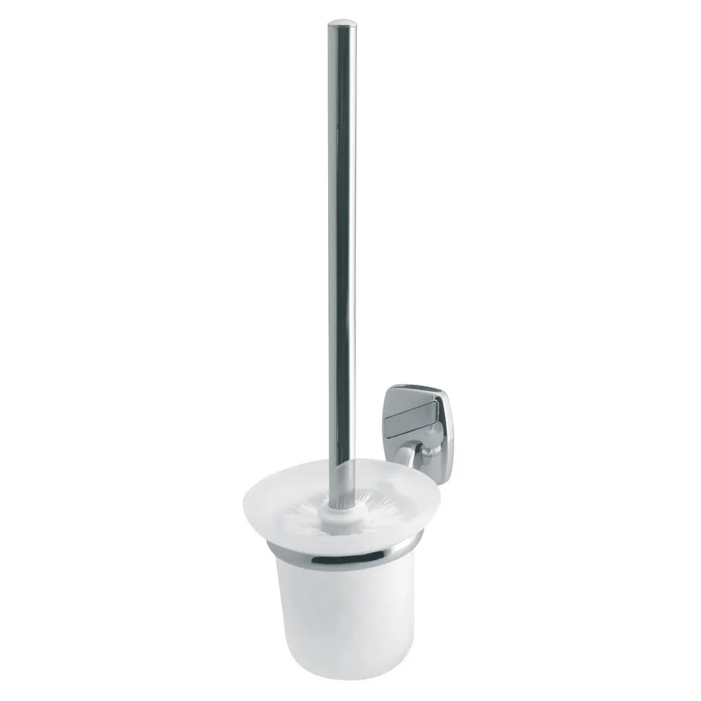 Perie WC Bisk Oregon 79716, suspendat, zinc aluminiu + sticla mata