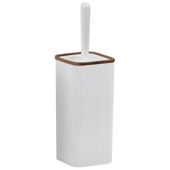 Perie WC Okyanus Home Diva OKY-506-3, montaj stativ, polistiren + ABS, finisaj alb + lemn, 10.2 x 10.2 x 34.2 cm