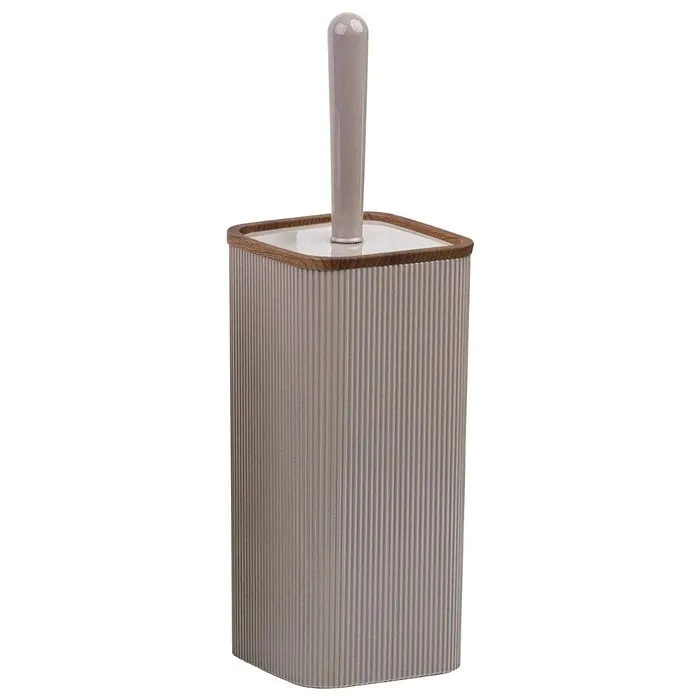 Perie WC Okyanus Home Diva OKY-506-3, montaj stativ, polistiren + ABS, finisaj maro + lemn, 10.2 x 10.2 x 34.2 cm