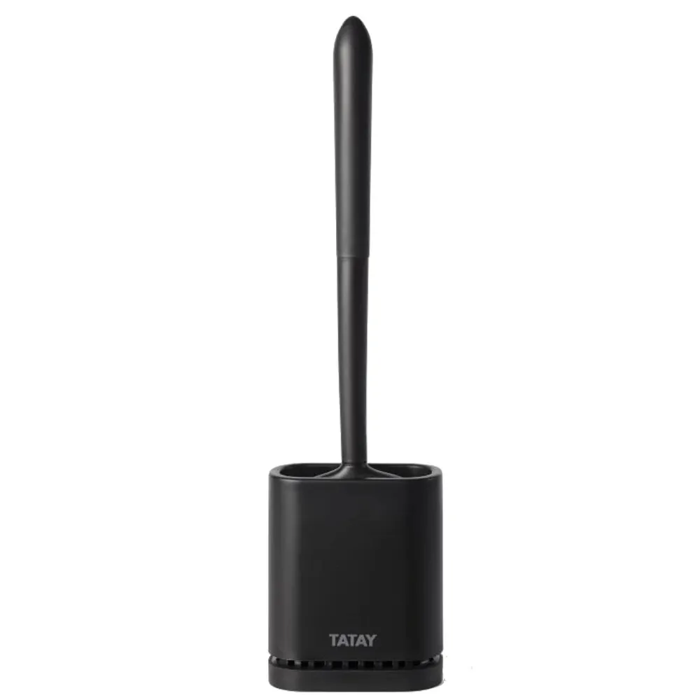 Perie WC Tatay S4460327, suspendat, metal + polipropilena + silicon, negru, 42 x 11 x 6 cm