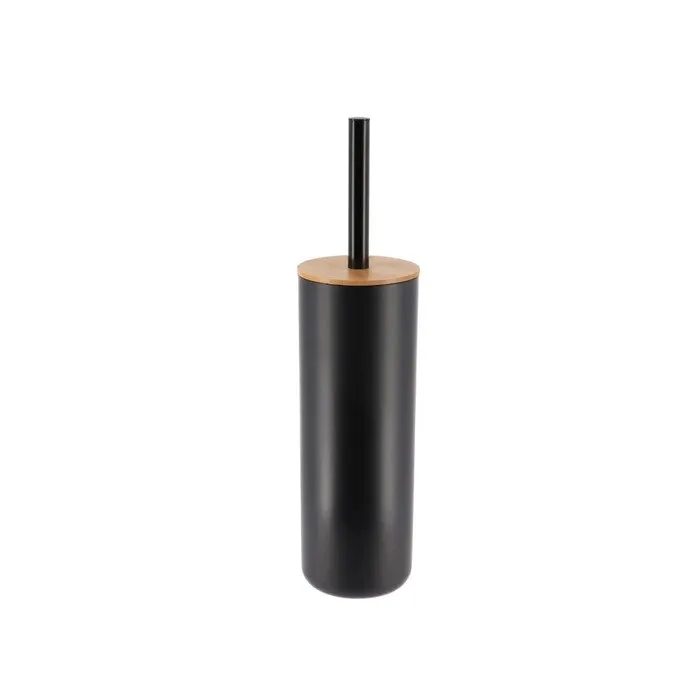 Perie WC Tendance CR6674237, plastic + bambus, finisaj negru, 37.2 x 9 x 9 cm