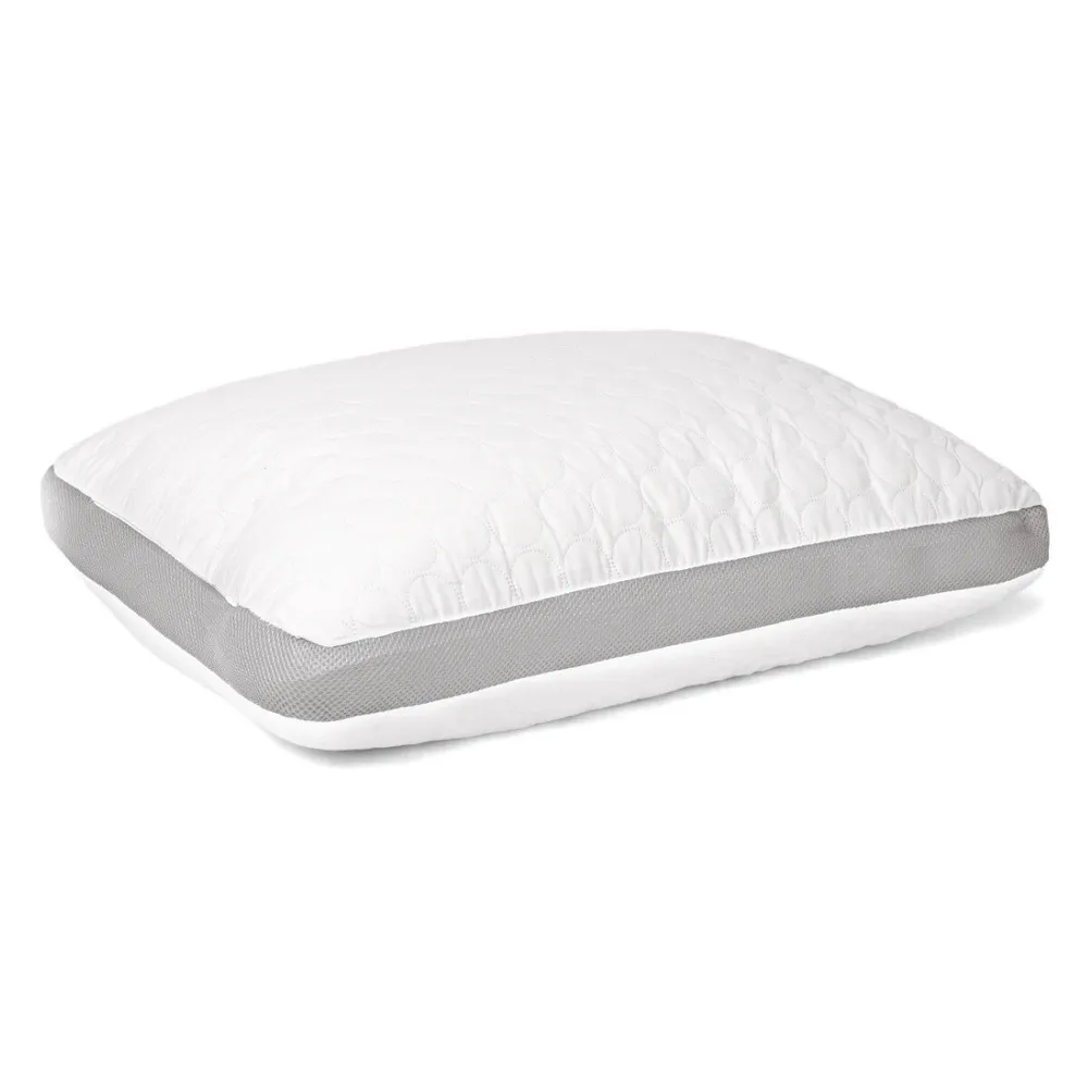 Perna pentru dormit Meltem Lux ortopedica puf siliconizat + microfibra, alb, 50 x 70 cm