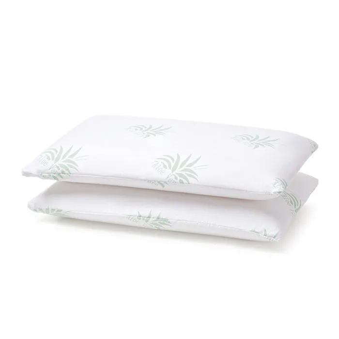 Perna pentru dormit Memory Aloe Vera, spuma cu memorie + microfibra supersoft, 40 x 70 cm, set 2 bucati
