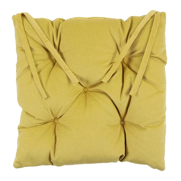 Perna scaun Hazan 152, poliester + fibra poliester siliconizata, galben mustar, 43 x 43 cm