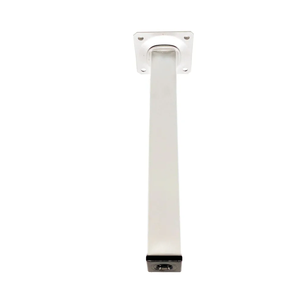 Picior mobila, 25 x 25 mm, H 100 mm, otel inoxidabil, alb, lucios