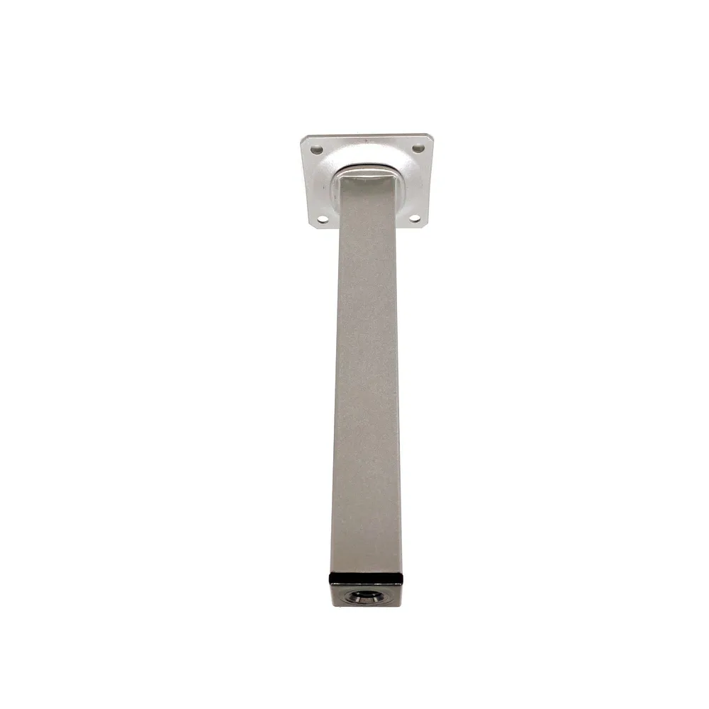 Picior mobila, 25 x 25 mm, H 200 mm, otel inoxidabil, gri, mat