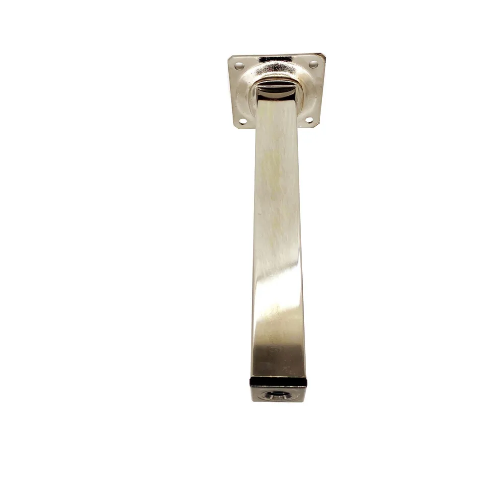 Picior mobila, 25 x 25 mm, H 300 mm, otel inoxidabil, argintiu, cromat