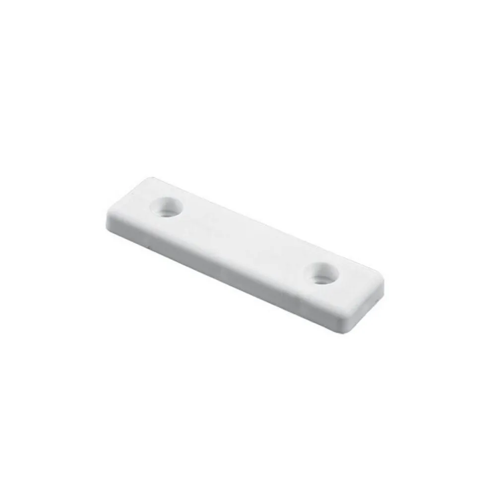 Picior mobila, plat, 50 x 14 x 5 mm, plastic, alb (set 8 buc)