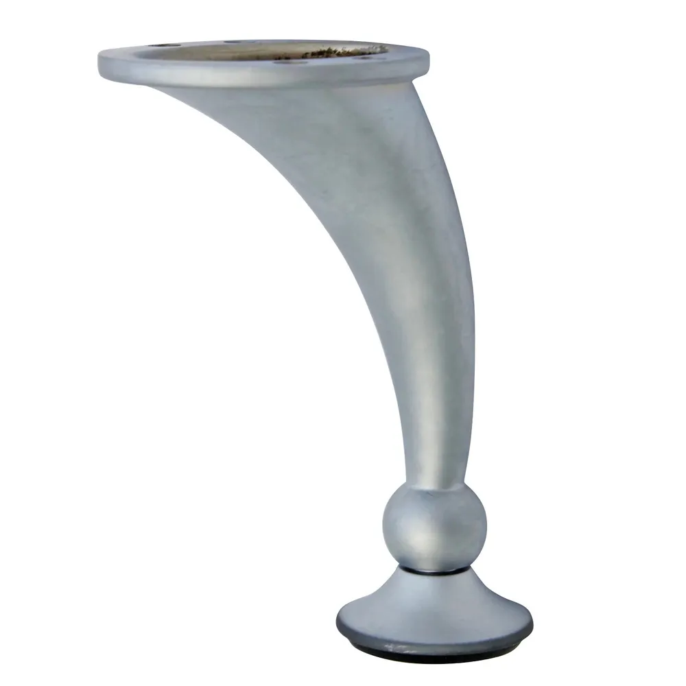 Picior mobila, universal, metalic, reglabil, crom satinat, 120 mm