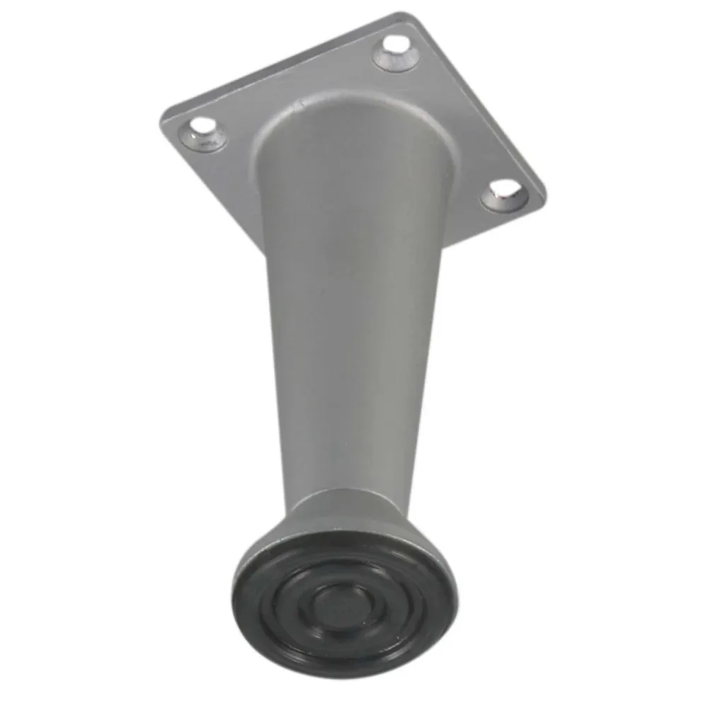 Picior mobila, universal, metalic, reglabil, crom satinat, rotund, 50 mm