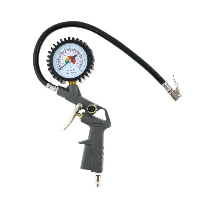 Pistol de umflat cu manometru Airmaster Air-53, metal si cauciuc, maxim 8 bari