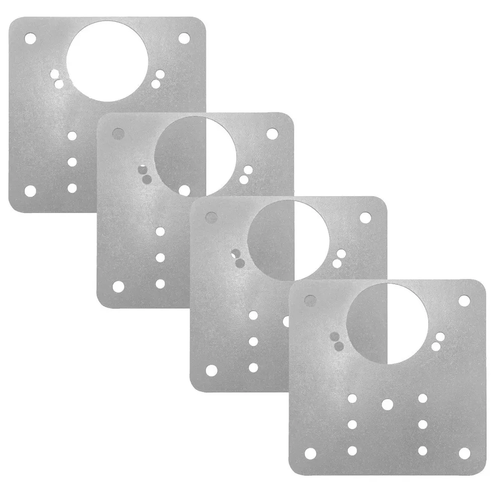 Placa perforata plata, pentru reparatii, metal, 90 x 90 mm, set 4 bucati