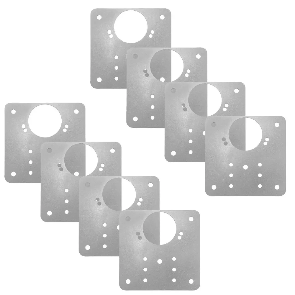 Placa perforata plata, pentru reparatii, metal, 90 x 90 mm, set 8 bucati