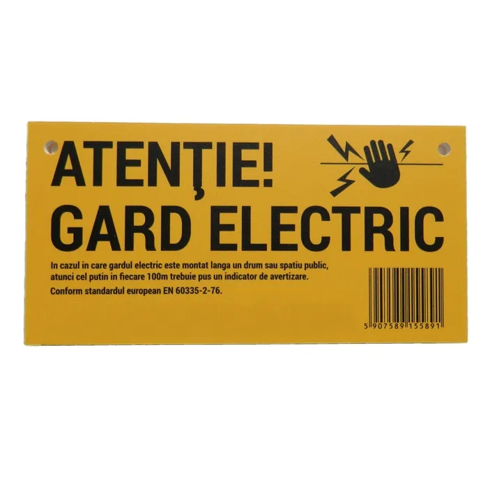 Placuta de avertizare pentru gard electric