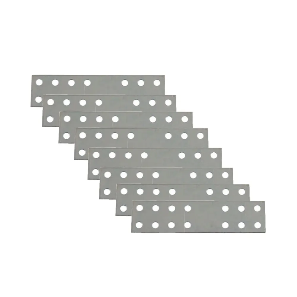 Placute metalice, tip I, pentru mobilier, zincat alb, 50 x 25 mm, set 8 bucati