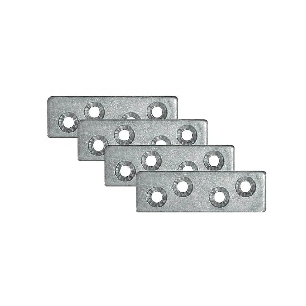 Placute metalice, tip I, pentru mobilier, zincat alb, 60 x 16 mm, set 4 bucati
