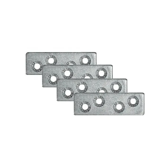 Placute metalice, tip I, pentru mobilier, zincat alb, 60 x 16 mm, set 4 bucati