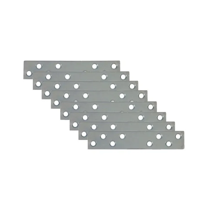 Placute metalice, tip I, pentru mobilier, zincat alb, 60 x 20 mm, set 8 bucati
