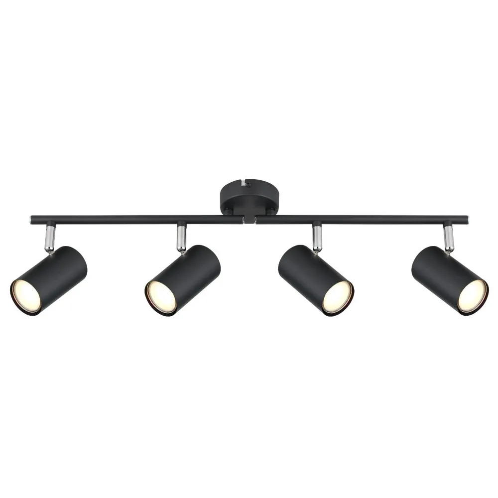 Plafoniera 4 x GU10, negru mat, modern