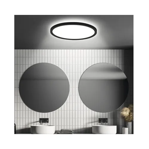 Plafoniera Briloner 18W, montaj aplicat, negru, 2400 lumeni, diametru 290mm