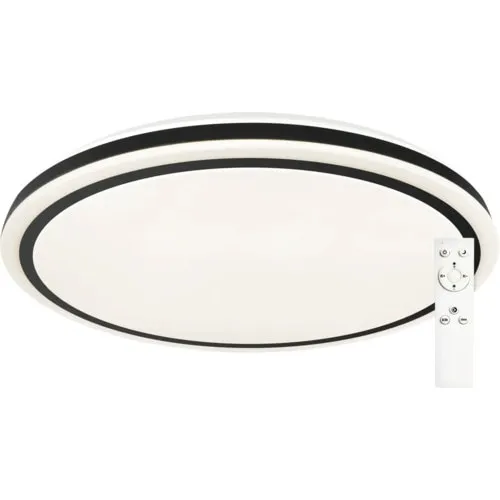 Plafoniera cu LED integrat Top Light Onyx KS RS 36W 3600 lumeni, lumina alba 3000-6500K, incl. telecomanda, alb/negru